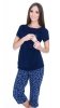 MijaCulture 3 in1 Cute Maternity and Nursing 2-Peace Pyjama Set 4119/M69 Navy / Feathers